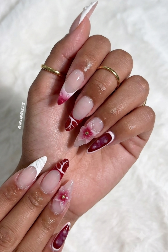 3D Pomegranate Press-On Nails @yolandaofficially